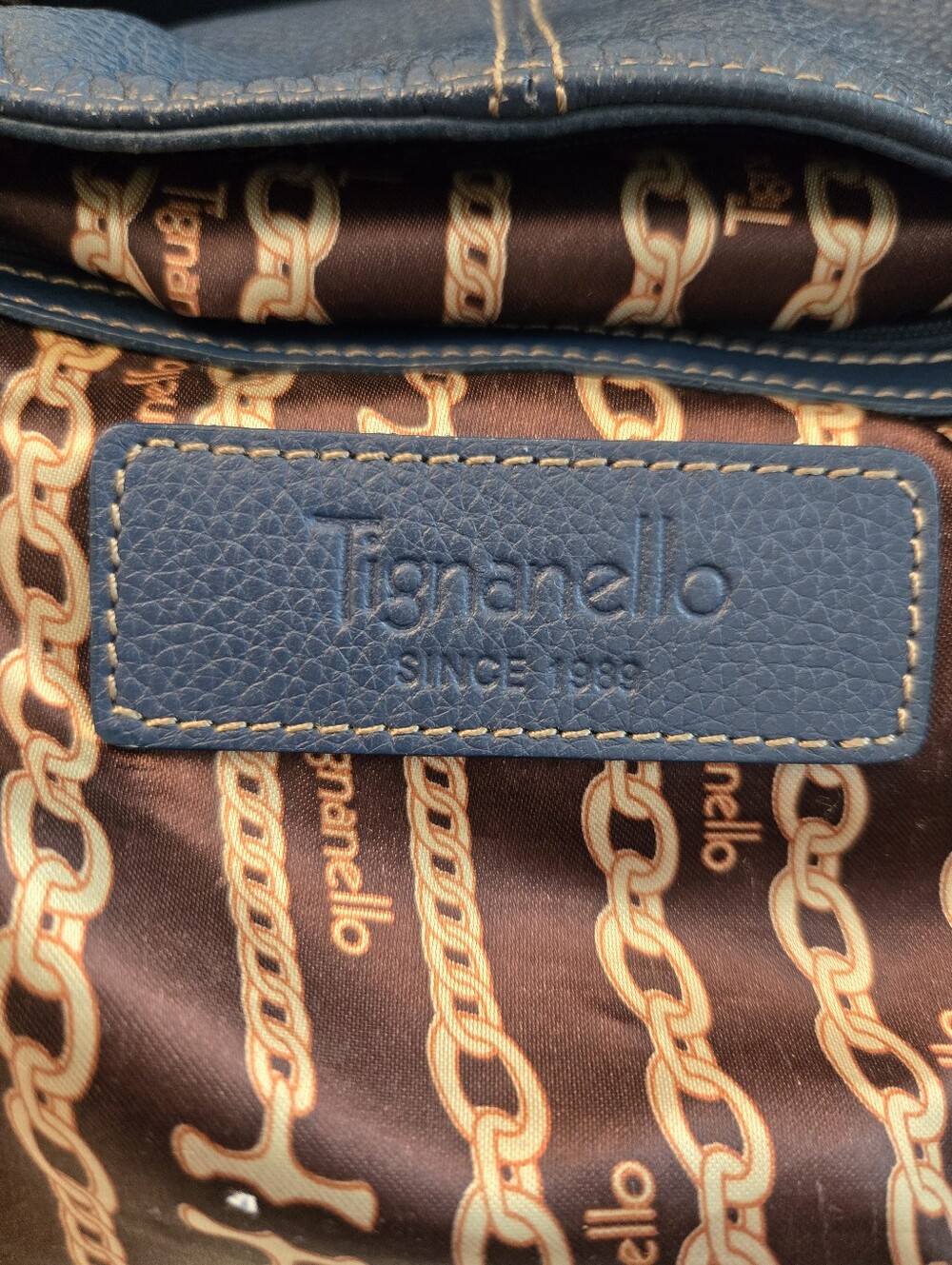 Tignanello Blue Shoulder Bag Satchel - Picture 2 of 16